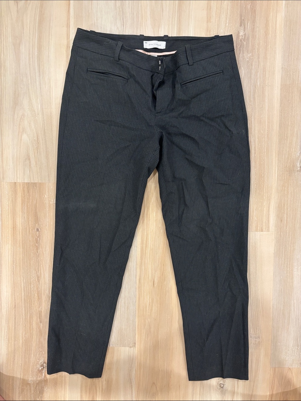 Gap Slim crop Black Pinstripe Dress Pants